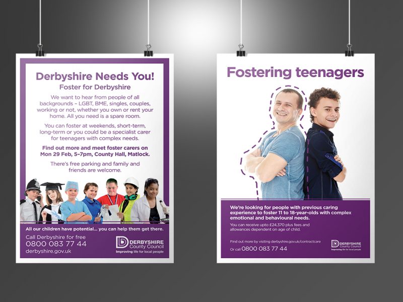 Derbyshire County Council Fostering Posters
