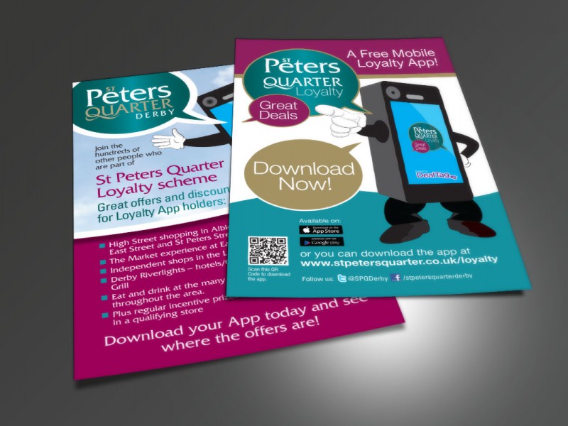 St Peters Quarter App Man leaflet  Leaflets &#038; Flyers SPQ Mobile App Flyer v1 NEW 800x600